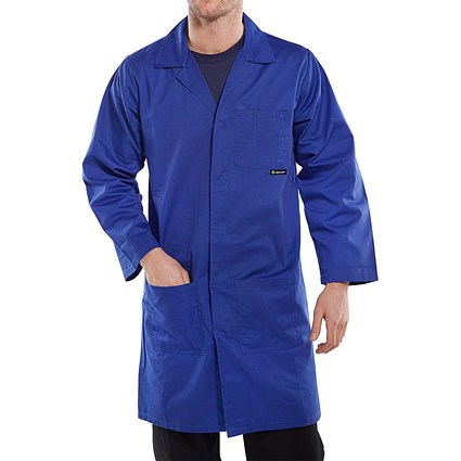 Beeswift Poly Cotton Warehouse Coat, Royal Blue, 44 Beeswift Poly Cotton Warehouse Coat, Royal Blue, 44