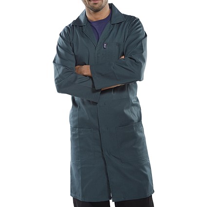 Beeswift Poly Cotton Warehouse Coat, Spruce Green, 50 Beeswift Poly Cotton Warehouse Coat, Spruce Green, 50