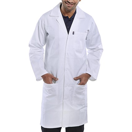 Beeswift Poly Cotton Warehouse Coat, White, 50 Beeswift Poly Cotton Warehouse Coat, White, 50