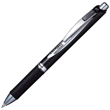 Pentel EnerGel Permanent Security Pen Medium Black (Pack of 12)