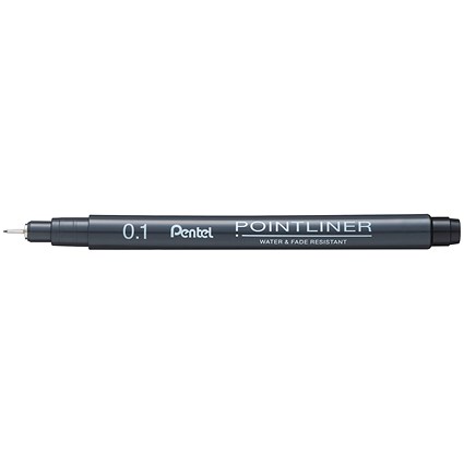 Pentel Pointliner Pigment Pen, 0.1mm, Black, Pack of 12