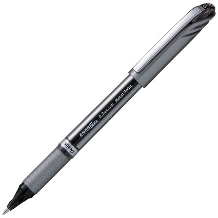 Pentel EnerGel Plus Rollerball Pen, Medium, 0.7mm Tip, 0.35mm Line, Black, Pack of 12 Pentel EnerGel Plus Rollerball Pen, Medium, 0.7mm Tip, 0.35mm Line, Black, Pack of 12