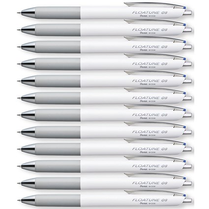 Pentel Floatune Retractable Rollerball 0.8mm Blue Pack of 12