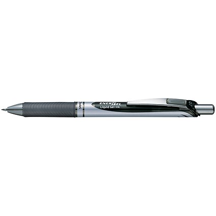 Pentel EnerGel XM Retractable Rollerball Pen, 0.7mm Tip, 0.35mm Line, Black, Pack of 12