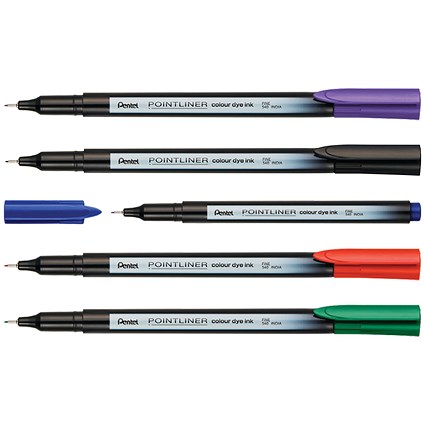 Pentel S40 Pointliners Assorted Colours (Pack of 6)