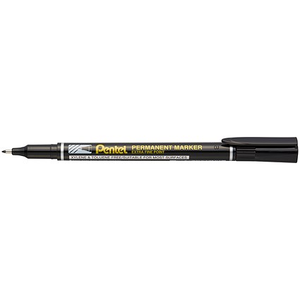 Pentel Permanent Marker Fine Black (Pack of 4)