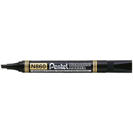 Pentel Chisel Tip Permanent Marker Black 5 Pack