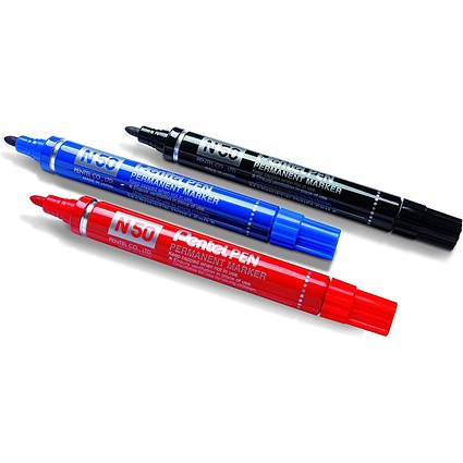 Pentel N50 Permanent Marker Bullet Assorted (Pack of 4)