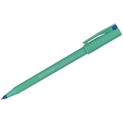 Pentel Rollerball Pen, 0.8mm Tip, 0.4mm Line, Blue, Pack of 12
