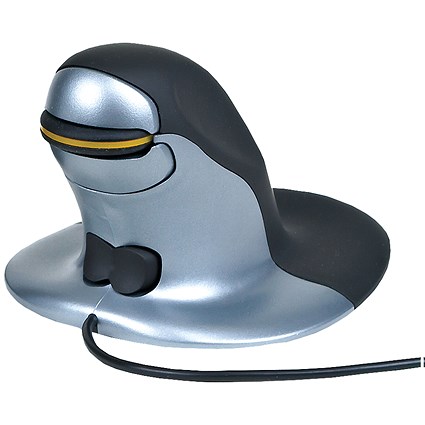 Penguin Vertical Medium Mouse, Wired, Black