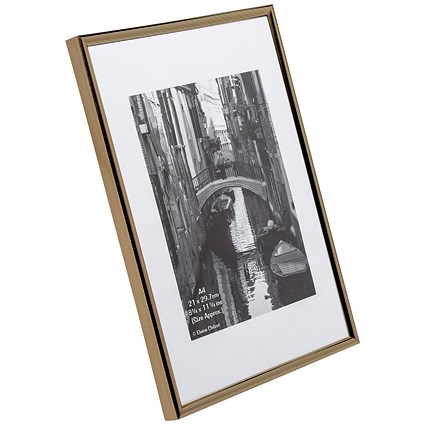 Photo Album Pinstripe Certificate Frame A4 Black/Gold