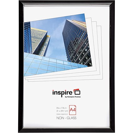 Hampton Frames Back Loader Photo Certificate Frame, A4, Non-Glass, Black