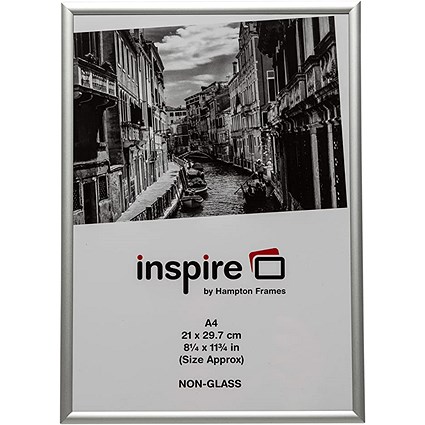 Hampton Frames Back Loader Photo Certificate Frame, A4, Non-Glass, Silver