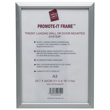 Photo Promote It Frame A3 Aluminiun (Non-glass break-resistant cover)