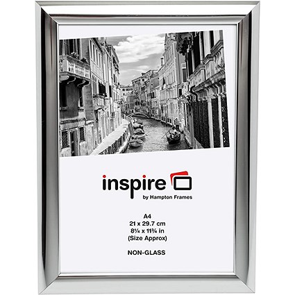 Hampton Frames Photo Certificate Frame, A4, Non-Glass, Chrome