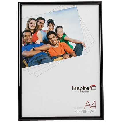 Hampton Frames Back Loader Photo Frame, A4, Glass, Black