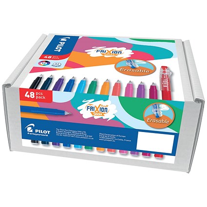 Pilot FriXion Ball Stick Pens 0.7 Classpack Assorted (Pack of 48)