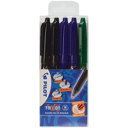 Pilot FriXion Erasable Rollerball Pen Assorted (Pack of 5) 224300530