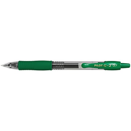 Pilot G-207 Gel Ink Rollerball Pen Medium Green (Pack of 12)