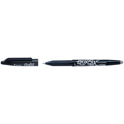 Pilot FriXion Rollerball Pen, Eraser Rewriter, 0.7mm Tip, 0.35mm Line, Black, Pack of 12