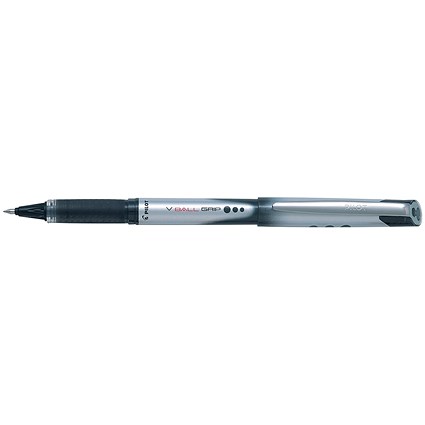 Pilot V Ball Grip 07 Liquid Ink Rollerball Pen, Black, Pack of 12