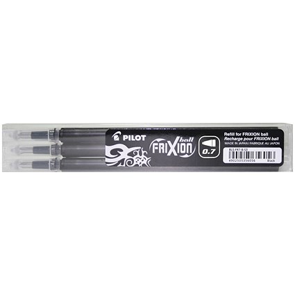 Pilot FriXion Rollerball Pen Refill Medium Black (Pack of 3)