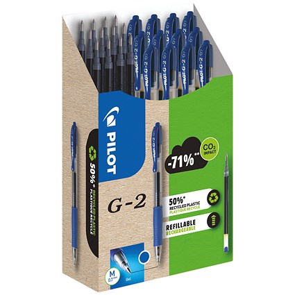Pilot G-2 GreenPack Gel 0.7 Ink Rollerball Pen/Refill 12 Pens+12 Refills Blu (Pack of 24)