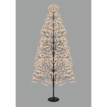 Gold Micro LED Firework Tree 1.8m Black Frame XH10004