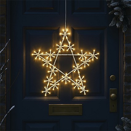 LED Metal Outdoor Christmas Star Light 500mm Warm White XH10078