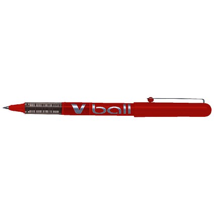 Pilot VB5 Rollerball Pen, 0.5mm Tip, 0.3mm Line, Red, Pack of 12
