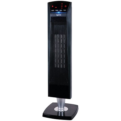 2kW PTC Ceramic Tower Fan Heater Black