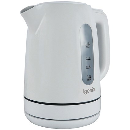 Igenix White Cordless Jug Kettle, 2kw, 1 Litre