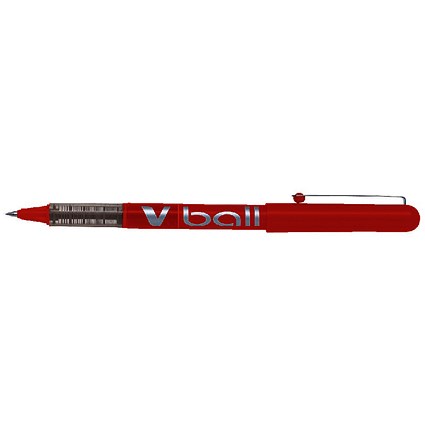 Pilot VB7 Rollerball Pen, 0.7mm Tip, 0.4mm Line, Red, Pack of 12
