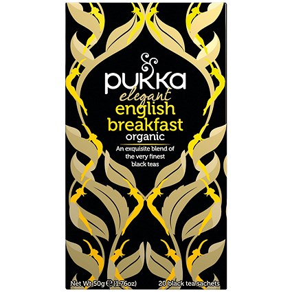 Pukka Elegant English Breakfast Fairtrade Tea, Pack of 20