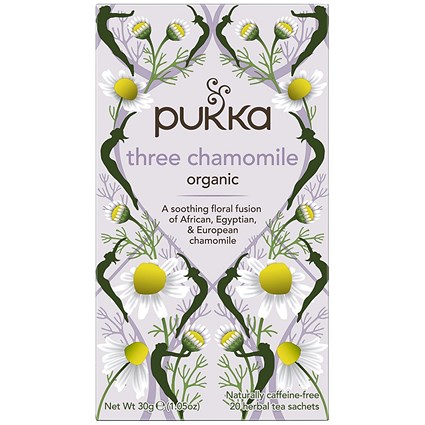 Pukka Three Chamomile Organic Tea Bags, Pack of 20