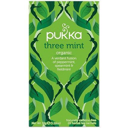 Pukka Three Mint Herbal Tea, Pack of 20