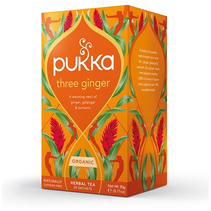 Pukka Three Ginger Organic Tea Bags, Pack of 20 Pukka Three Ginger Organic Tea Bags, Pack of 20