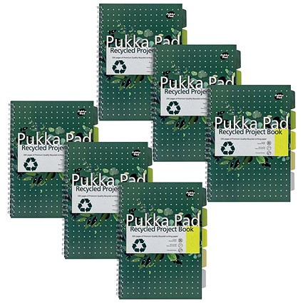 Pukka Pad Recycled Project Book A4 Grn Pack of 3 Buy One Get One Free