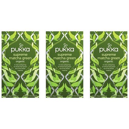 Pukka Supreme Green Matcha Fairtrade WWF Tea, Pack of 20 - 3 for 2
