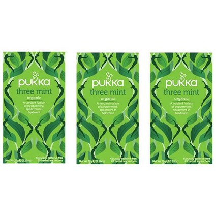 Pukka Three Mint Tea, Pack of 20 - 3 for 2