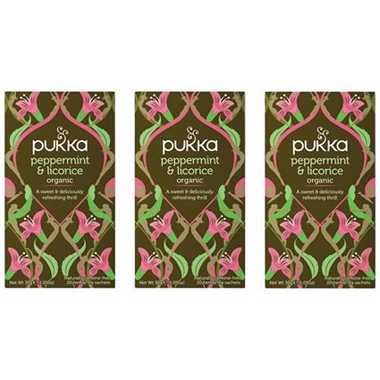Pukka Peppermint and Liquorice Tea, Pack of 20 - 3 for 2