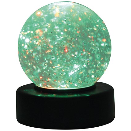 Desktop LED Light Up Glitter Ball Mood Light, 100mm, Battery Operated