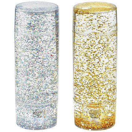 Shake and Shine Light Up Glitter Tub, Gold/Silver, Battery Operated, Pack of 2
