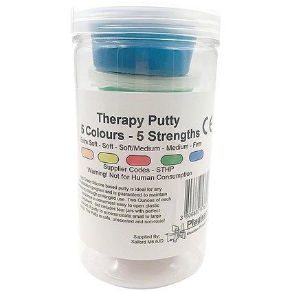 Therapy Putty, 5 Resistance Levels, Assorted Colours, Odourless