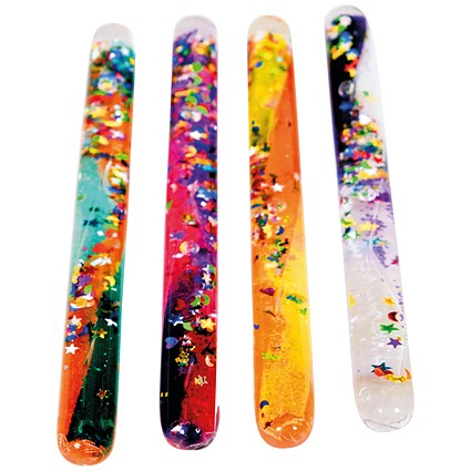Mini Glitter Tube Sensory Wands, Assorted, 120mm, Pack of 4