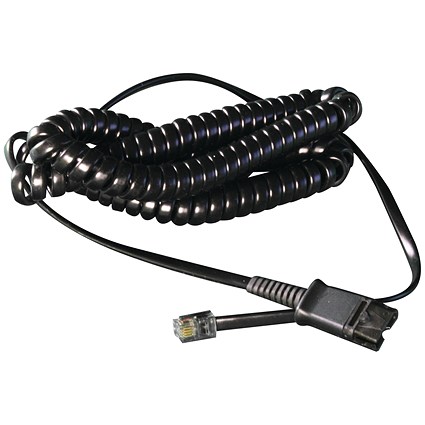 Poly U10P Headset Link Cable Curly Cord Black Ref 36469-01/32145-01