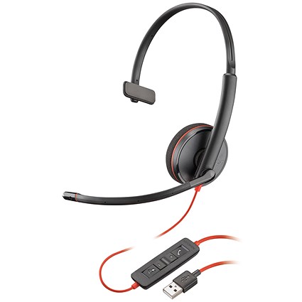 Poly Blackwire C3210 USB-A Monaural Headset 209744-201