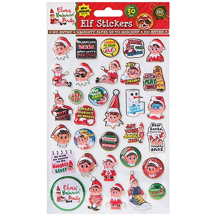 Elf Vinyl Puffy Stickers, Pack of 6 Elf Vinyl Puffy Stickers, Pack of 6