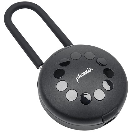 Phoenix Palm Smart Key Safe with Electronic Lock and Padlock Shackle, Black