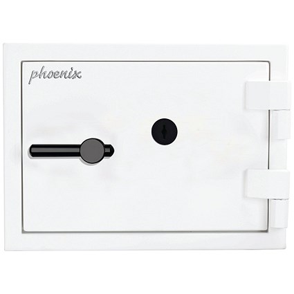 Phoenix Fortress High Security Safe Size 1 10L + Key Lock White SS1451K